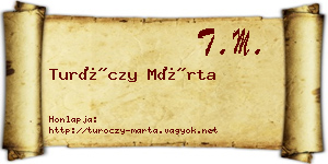 Turóczy Márta névjegykártya